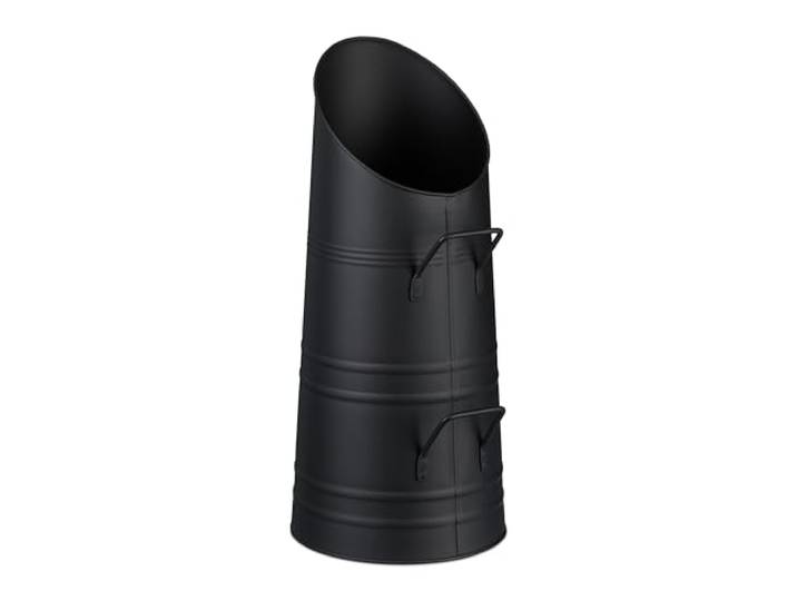 Relaxdays kolenkit, 9 liter, ijzer, pelletemmer, 2 handgrepen, kolenemmer, voor openhaard, barbecue, pelletkachel, zwart