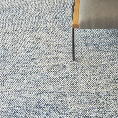 EXQUISITE RUGS Rhodes Hand-loomed PET yarn Blue Area Rug.