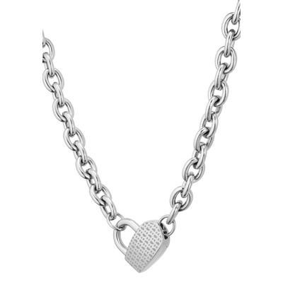 Kette ohne Anhänger BOSS "Schmuck Edelstahl Halsschmuck Ankerkette DINYA", silber (edelstahlfarben), Halsketten, Damen, Edelstahl, L: 43 B: 7mm, B:7mm