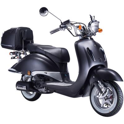 Motorroller GT UNION "Strada 45", schwarz (schwarz, silberfarben, schwarz), Motorroller, 45 km/h, Luftgekühlter Motor, B:88cm H:111cm L:189cm