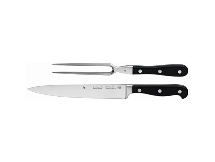 WMF Spitzenklasse Plus Tranchierset 2teilig, Made in Germany, 1 Messer geschmiedet, 1 Fleischgabel, Performance Cut, Spezialklingenstahl