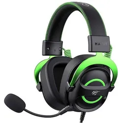 Havit Herní sluchátka H2002E (černo zelená) (Kabelgebunden), Gaming Headset, Schwarz, Grün
