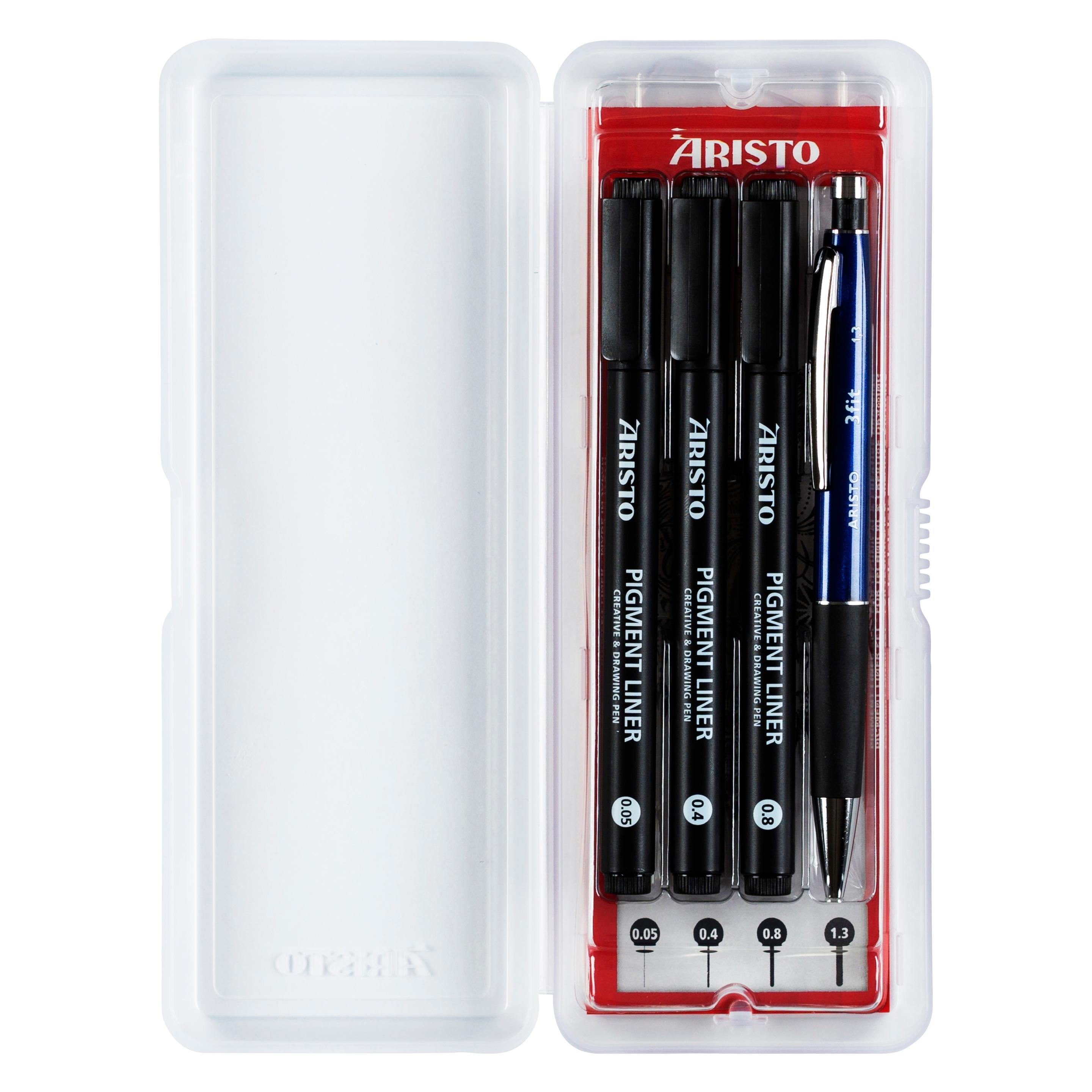 Aristo Pigmentliner Creative 4er-Set, 0.05/0.4/0.8/3Fit, schwarz (4x) (AR23539)