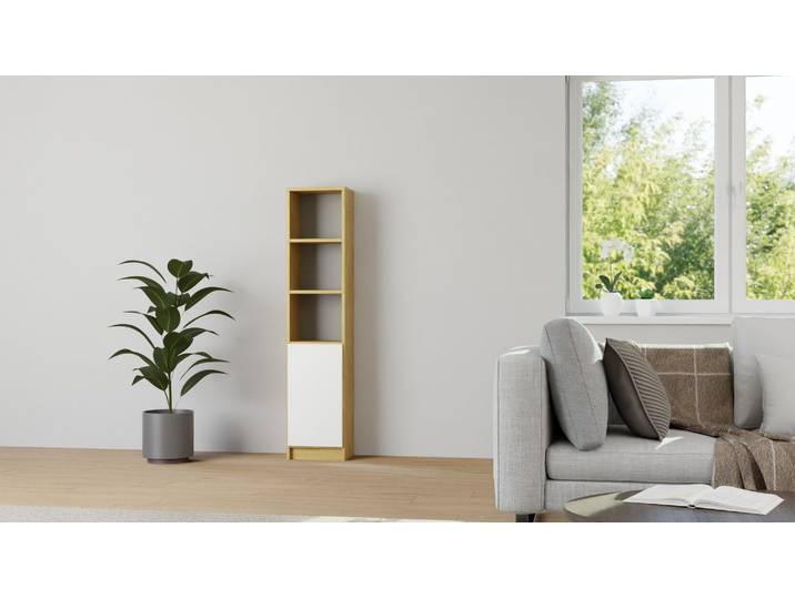 Schlichter CD Schrank nach Maß Eiche Natur geölt