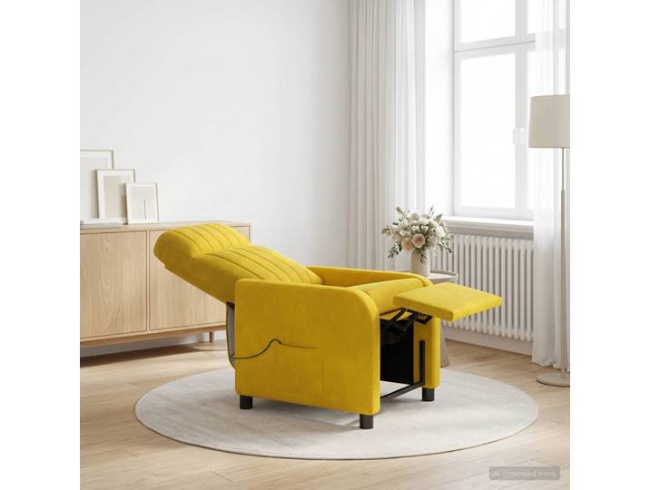 vidaXL Massage Relaxsessel Gelb Samt (V)