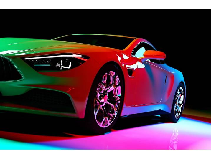 Fototapete PAPERMOON Modernes Coupé-Auto , bunt, B:3m L:2,2m, Vlies, Tapeten, Fototapete