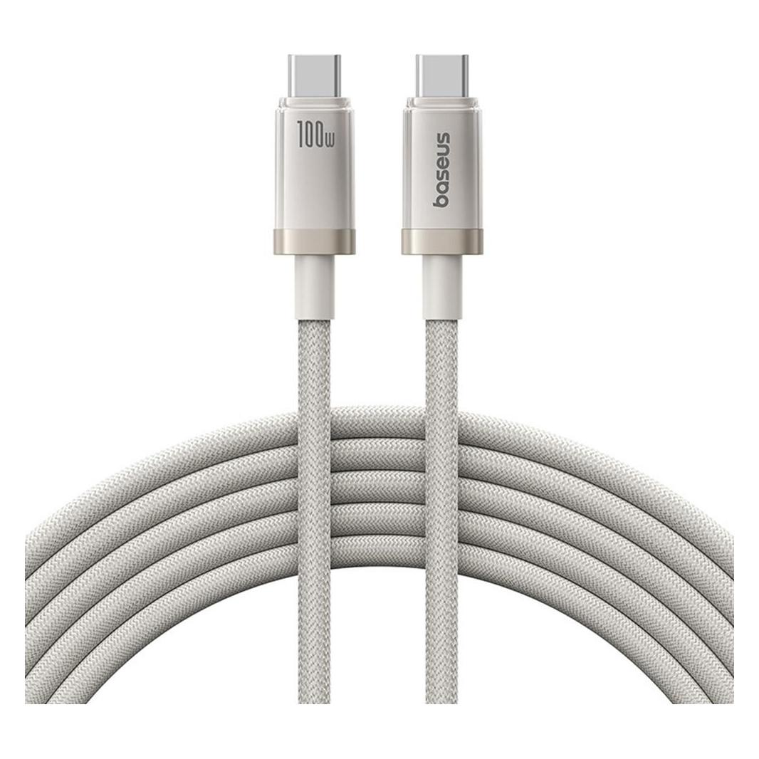 Baseus USB-C to USB-C Cable Titanium, 100W, 5A, 2m, Silver (2 m, 100 W) (58907448)