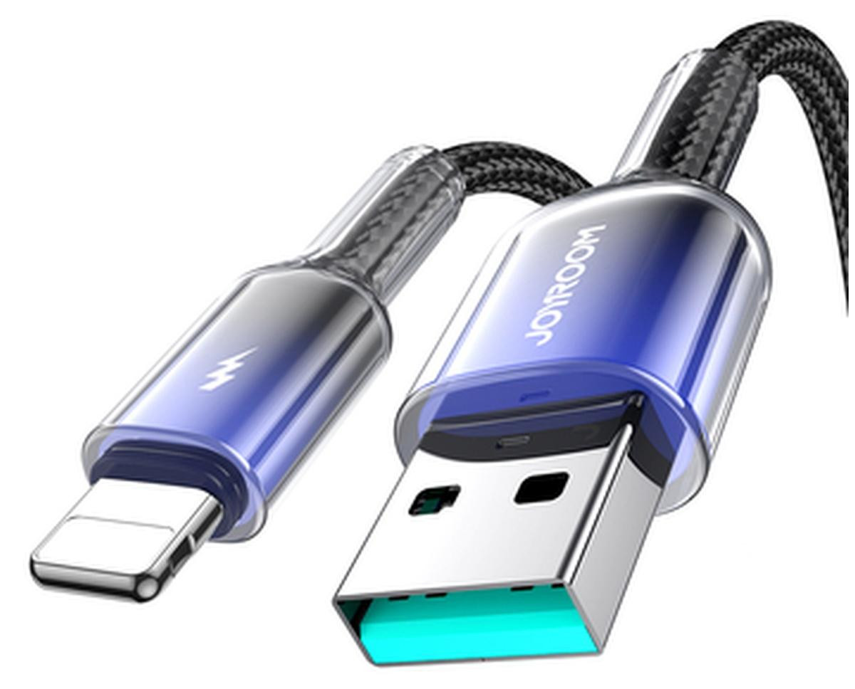 Joyroom S-A42 A-L BL Oplaadkabel Lightning naar USB-A, 1,2 meter, Zwart