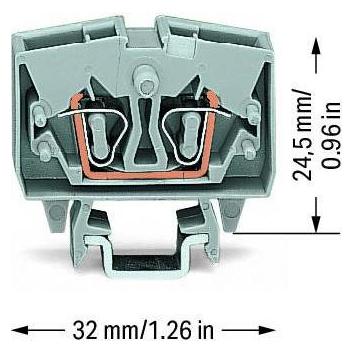 Wago Durchgangsklemme 2-Leiter TS15 grau (Diverse) (264-701)