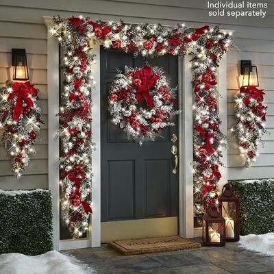 Uplifted Finds Christmas Wreath And Garland Door Decor For A Warm, Festive Holiday Welcome 17.71 In Wreath