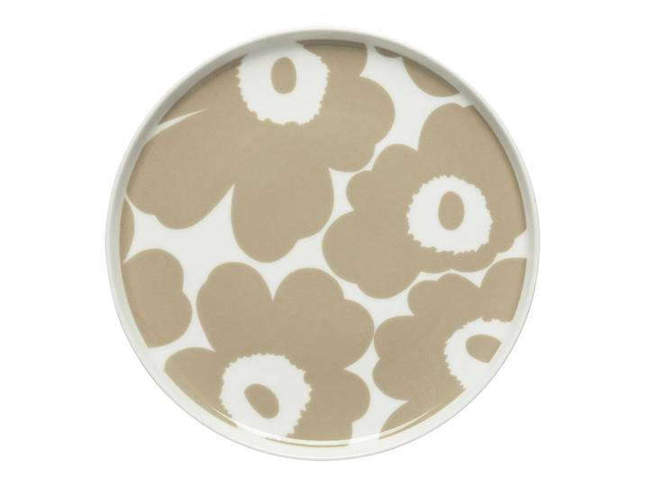 Marimekko Assiette Unikko beige-blanc Ø20 cm