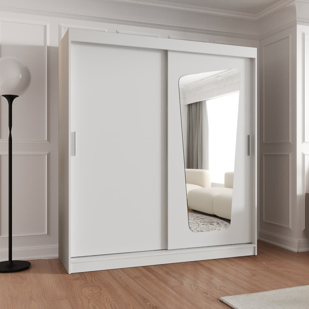 Latitude Run Artisan Wardrobe - Durable Storage for Busy Households White 200cm H x 180cm W x 62cm D