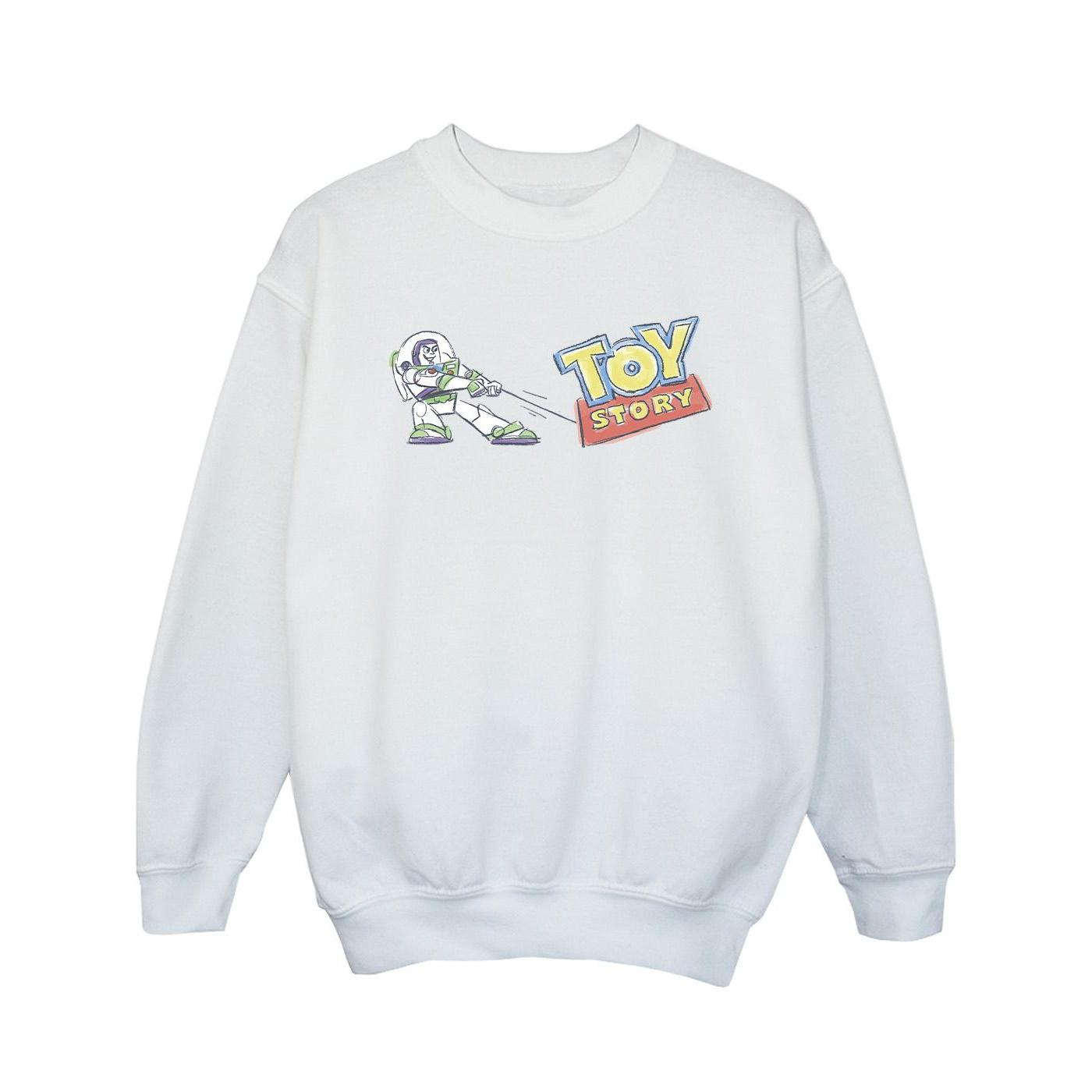 Disney Meisjes Toy Story Buzz Trekkende Logo Sweatshirt (Wit)