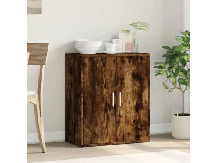 KTHLBRH Anrichte Eiche Rauch 60 x 31 x 70 cm Holz mehrschichtig Kapazität 59 kg, Türen, großer Stauraum, leicht zu reinigen