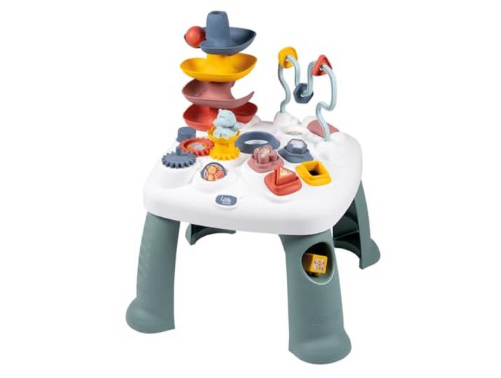 Smoby – Little Activity-Spieltisch – Aktivitätsspieltisch Motorikspielzeug mit Formen-Steckspiel, Kugelbahn, Zahnrad & Katapult, Baby und Kleinkind ab 12 Monaten