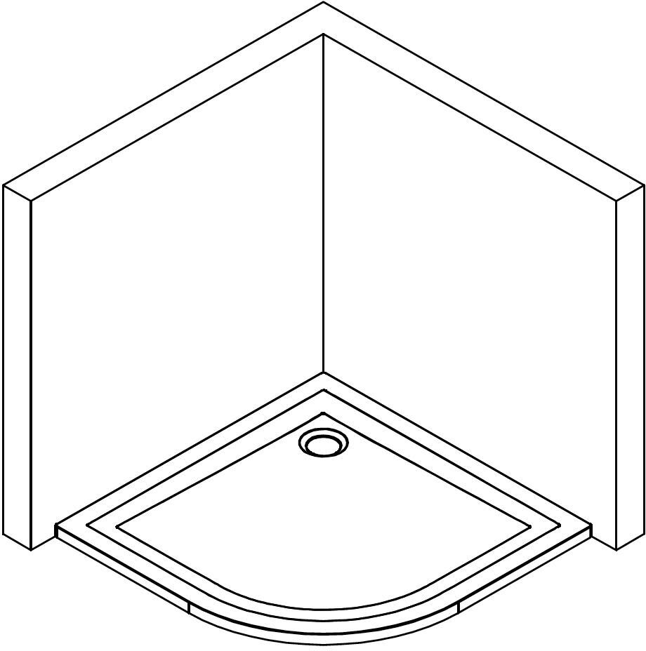 Breuer Noa Flat Line Design Rundduschwanne RDW Radius 55 cm, 100 x 100 cm