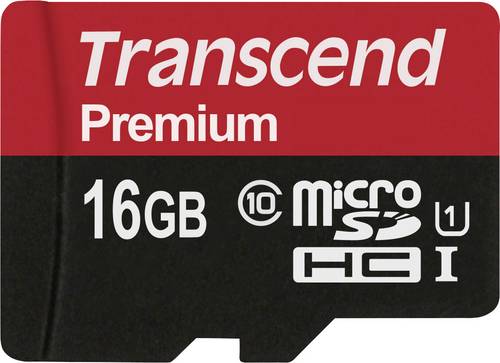 Transcend Premium microSDHC-Karte Retail 16 GB Class 10, UHS-I