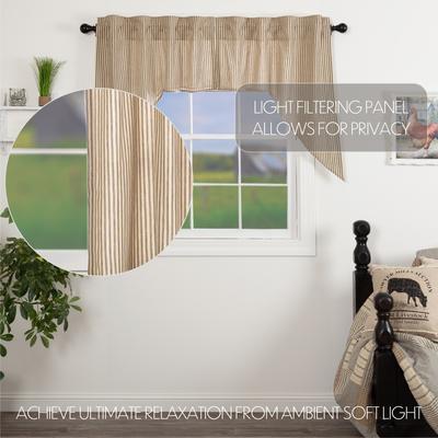 VHC Brands Sawyer Mill Ticking Stripe Swag Set - Swag 36x36x16 - Swag 36x36x16