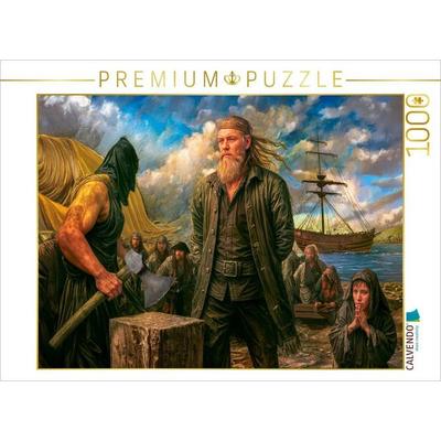 CALVENDO Puzzle Klaus Störtebeker beim Urteil - Dramatische Piratenszene Puzzle | 1000 Teile Lege-Größe 64x48cm Foto-Puzzle für glückliche Stunden