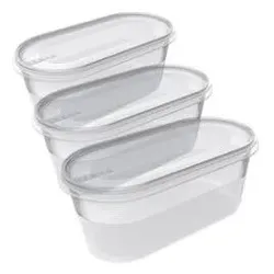 Plast team Gefrierdosen-Set Helsinki, 0,8 Liter, 3er Set, Vorratsbehälter, Transparent