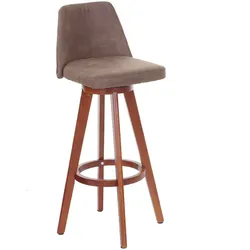 Barhocker MCW-C43, Barstuhl Tresenhocker, Holz Textil drehbar ~ Vintage braun, helle Beine