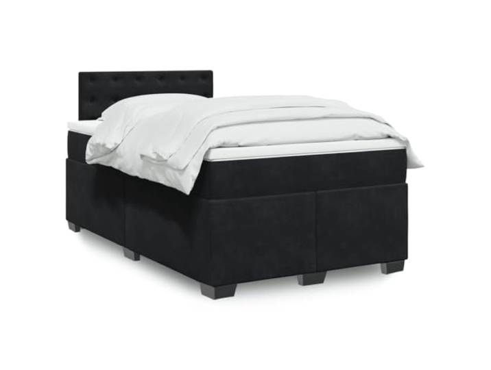 RJPLMFV Lattenrost mit Matratze, Velours, Schwarz, 120 x 190 cm Individuelle Taschenfedern, abnehmbarer Bezug, waschbar, individuelle Unterstützung, reduziert Bewegungen