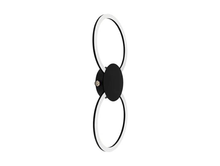 Eglo Applique murale LED Venticello\, lampe intérieure\, chambre\, deux anneaux LED\, métal noir\, lumière blanc chaud