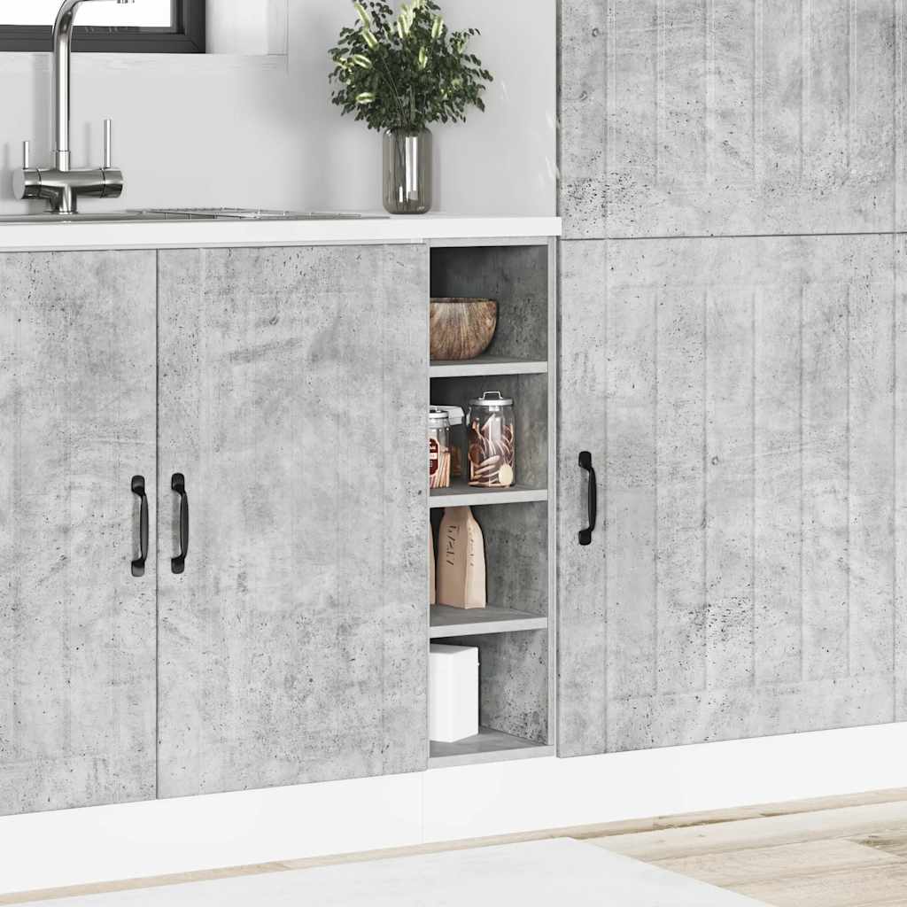 vidaXL Meuble bas "Riga" Gris béton 20 x 44,5 x 81,5 cm Bois d'ingénierie