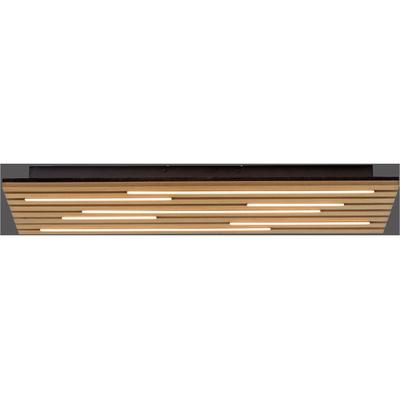 JUST LIGHT LED Deckenleuchte "AKUSTIK", braun (holz, natur), 1, H: 5cm, 1 Stk., Leuchten, Akustikpaneel mit Echtholzfurnier: Eiche, LED Deckenleuchte