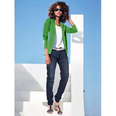 Jerseyblazer HEINE "Jersey-Blazer", Damen, Gr. 44, grün (apfel), 100% Baumwolle, Blazer, Topseller