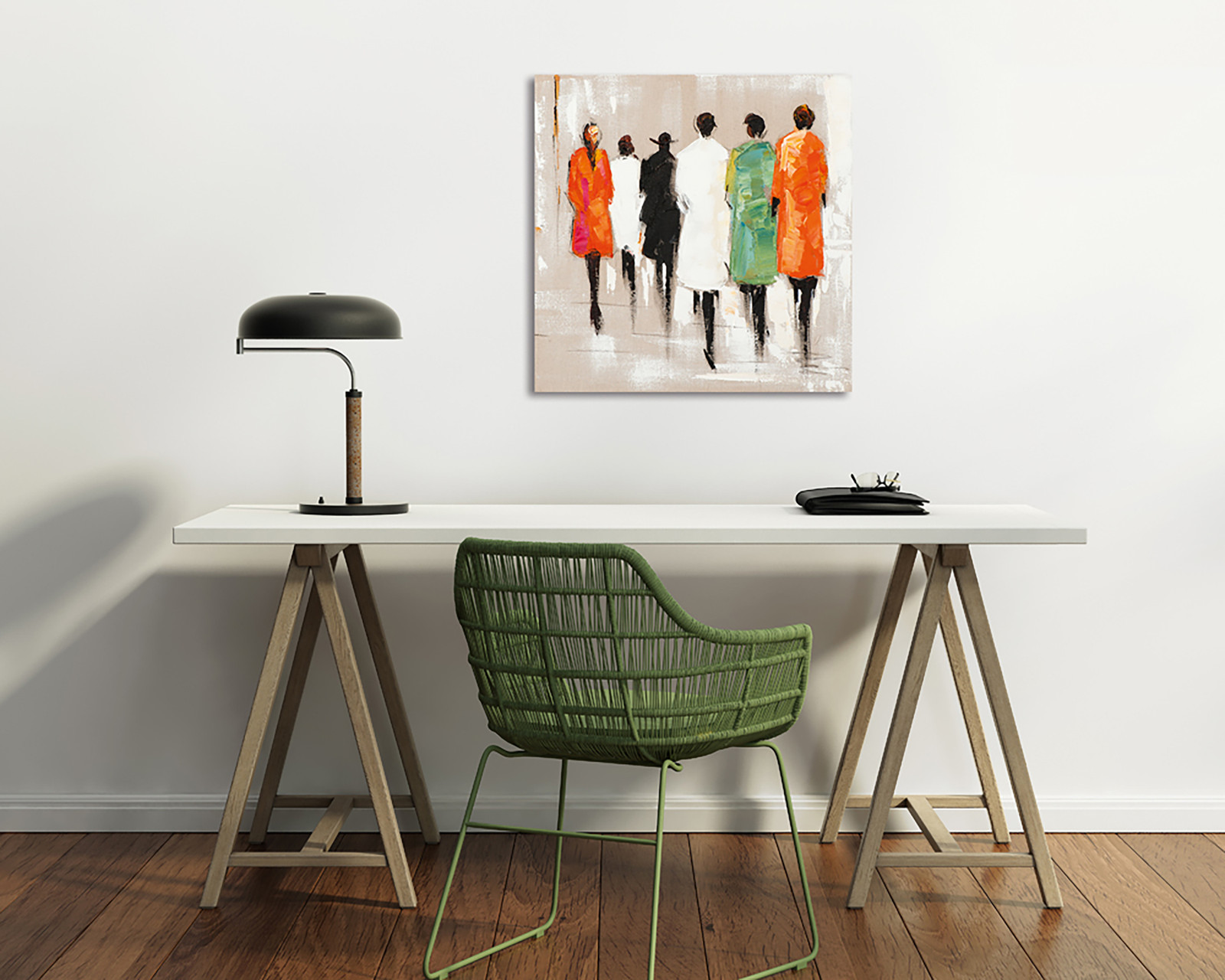 home24 Canvas afbeelding Fashion show type A, multicolor, 70 x 70 cm