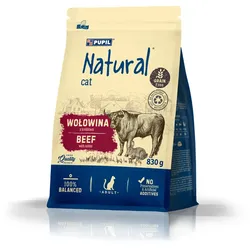 NATURAL, Trockenfutter für Katzen, Rindfleisch mit Kaninchen 830g