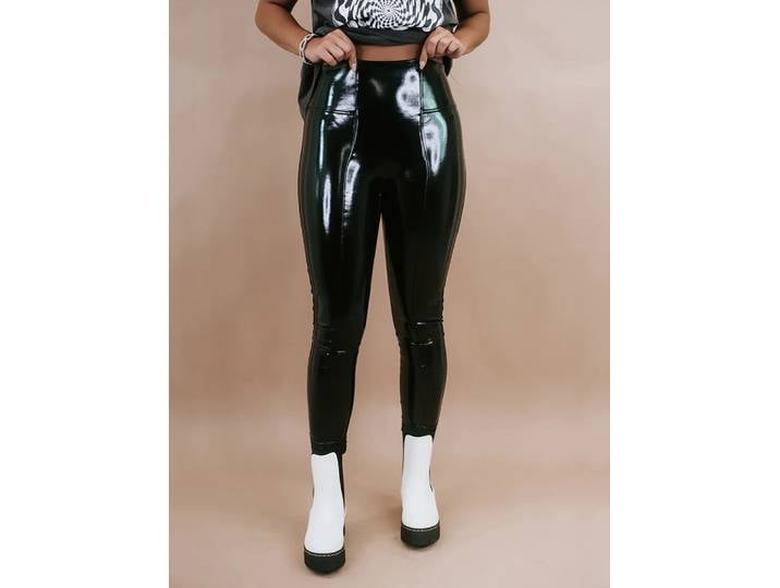 Femmes grande taille brillant Faux cuir crayon pantalon dames épissage PU moulante Stretch pantalon 9XL 8XL 7XL Leggings Clubwear personnalisé