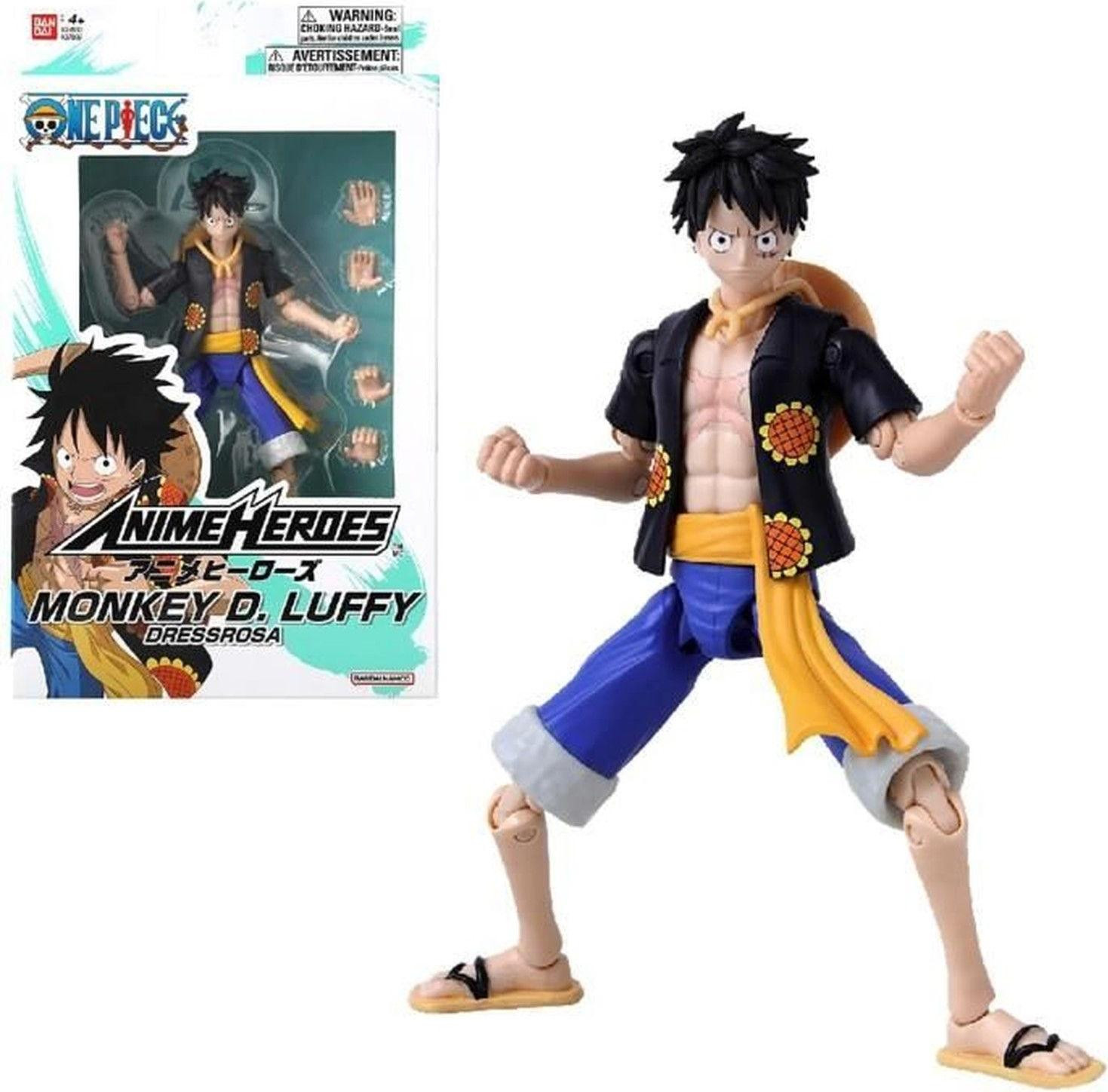 Bandai Anime Heroes One Piece Luffy Dressrosa figuur - 17 cm
