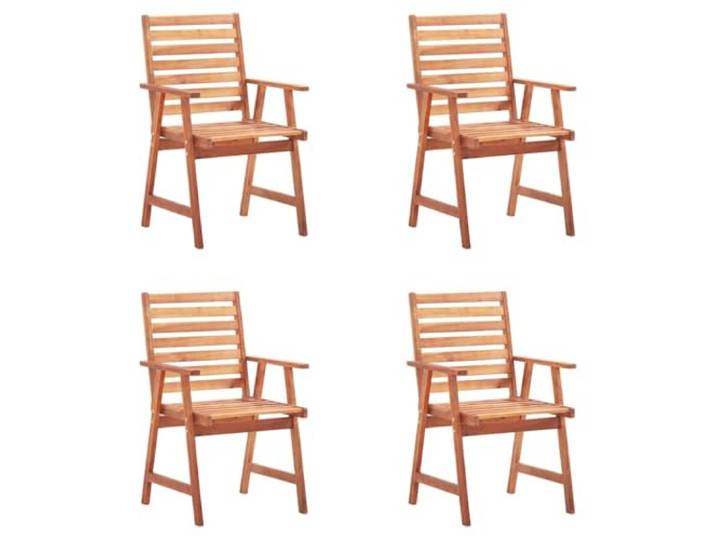 KKgypkn Akazienholz Essstühle 4er Set Mit Kissen Wetterbeständig, ölbeschichtete Oberfläche, 100% Polyester Kissen, wasserdicht behandelt, max. 110 kg