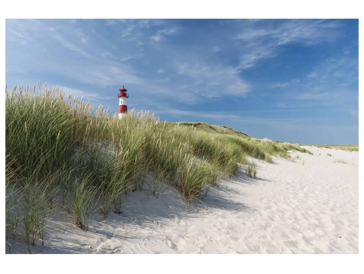 Digitaldruck auf Acrylglas Leuchtturm am Strand image LAND / Grösse: 120 x 80 cm