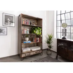 Regal Mango 100x45x180 braun lackiert HEAVY INDUSTRY #213