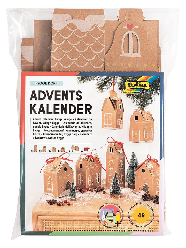 folia PAPER 49tlg. Adventskalenderbastelset in Hellbraun - onesize