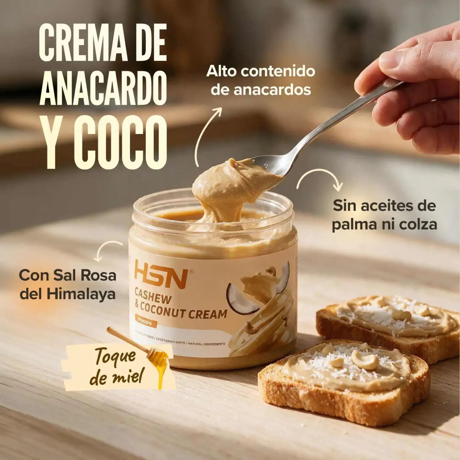 HSN Crema de anacardo y coco - 500g - Mantequillas y Cremas - Mantequilla - 33  Servicios