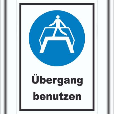 HB-Druck Übergang benutzen Schild A1 Rückseite selbstklebend