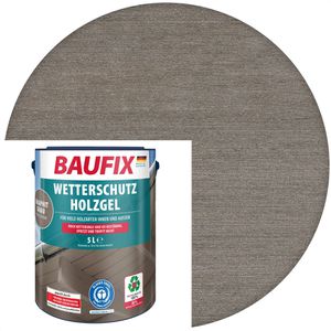 Baufix Holzlasur Wetterschutz-Holzgel, 5,0l, innen & außen, wetterfest, graphitgrau