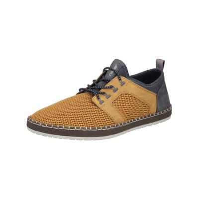 Sneaker RIEKER "Rieker Sneaker Textil", Herren, Gr. 43, Leder Textil, braun (gelb), Schuhe Sneaker