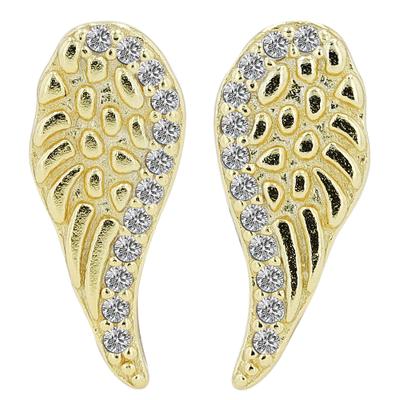 Paar Ohrhänger ADELIA´S "Ohrringe – Ohrstecker Flügel aus 925 Silber", Damen, Gr. Damen, Silber 925 (Sterlingsilber), gold, Ohrringe, Ideal als Geschenk zum Weihnachten
