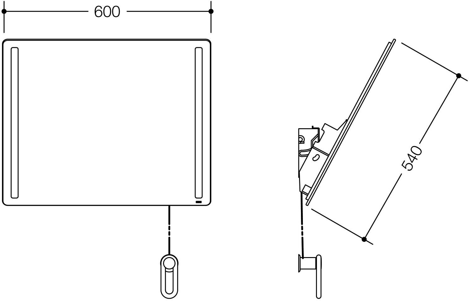 HEWI Serie 477/801 LED-Kippspiegel basic