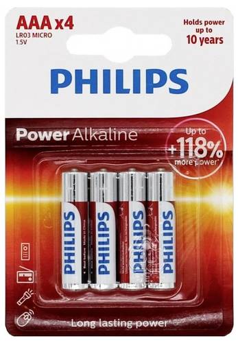 Philips Power LR03 Micro (AAA)-Batterie Alkali-Mangan 1.5V 4St.