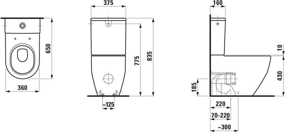 LAUFEN PRO Spülkasten für Kombination, WA hinten