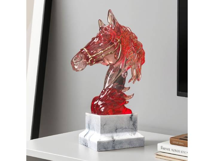 Décor à la maison Hongyun tête de cheval Sculpture Art décoration salon meuble TV entrée bureau Statue décorations artisanat cadeau