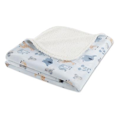 Babydecke HUGGIES BABYWEAR "HGHB PRINTED BLANKET", Kinder, blau (huggies ballad blau), Kunstfaser, bedruckt, Wohndecken Babydecke