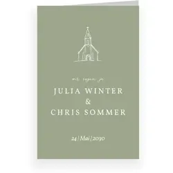 Einladungskarte Hochzeit: Loveliness in Grün
