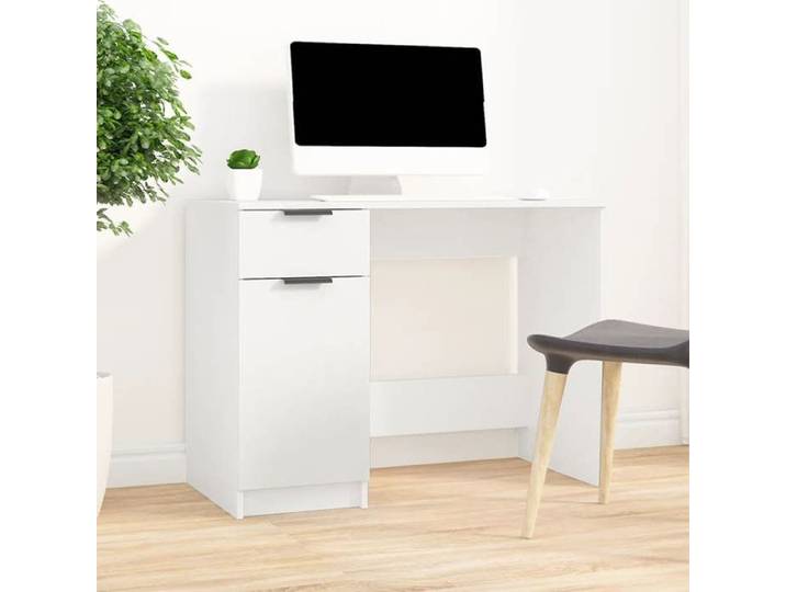 Bureau Blanc CLOUD Table à écrire Pour 1 personne Blanc 100x50x75 cm bois d'ingénierie BBB440